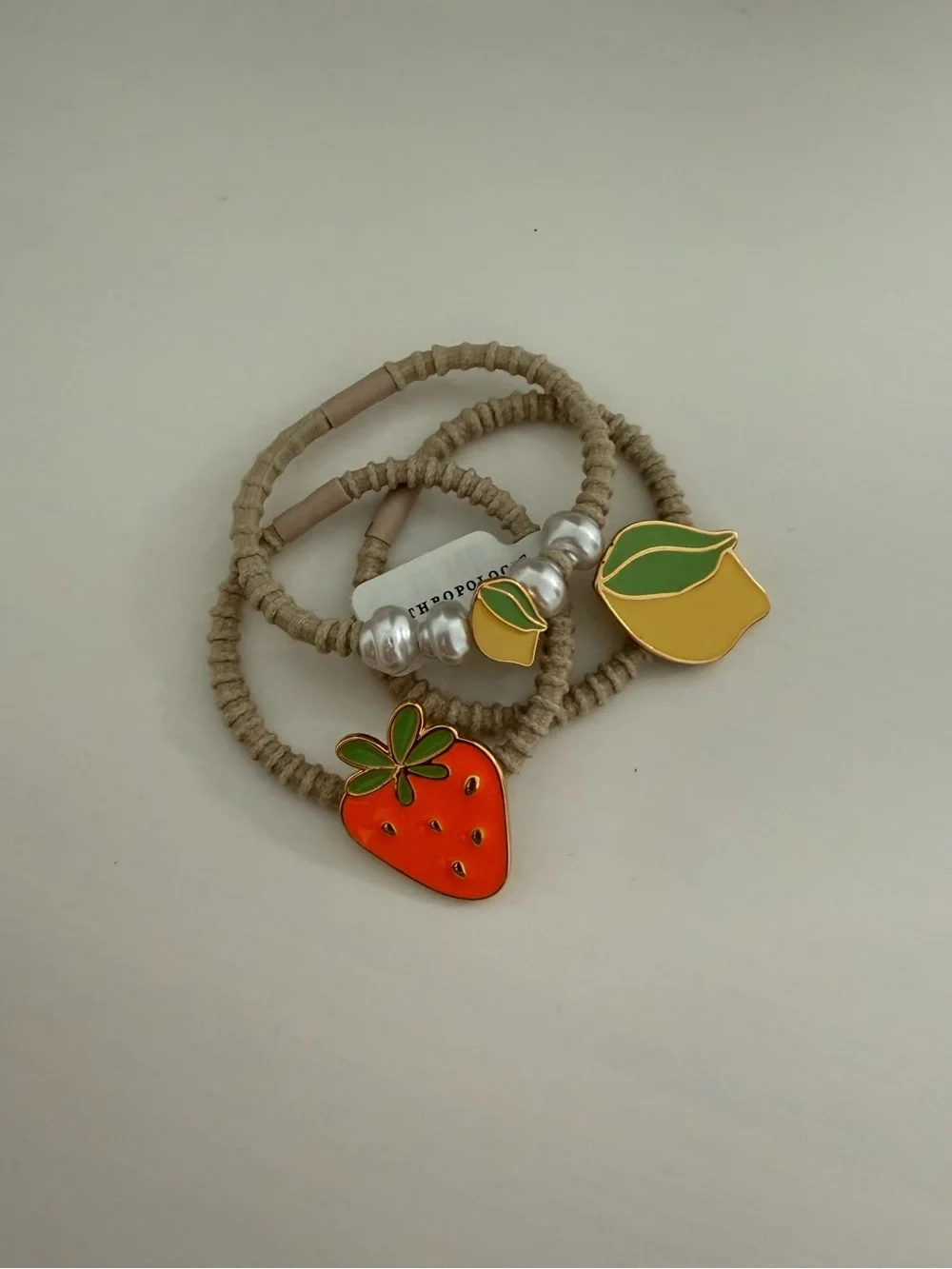 Anthropologie Strawberry & Lemon Hair Ties